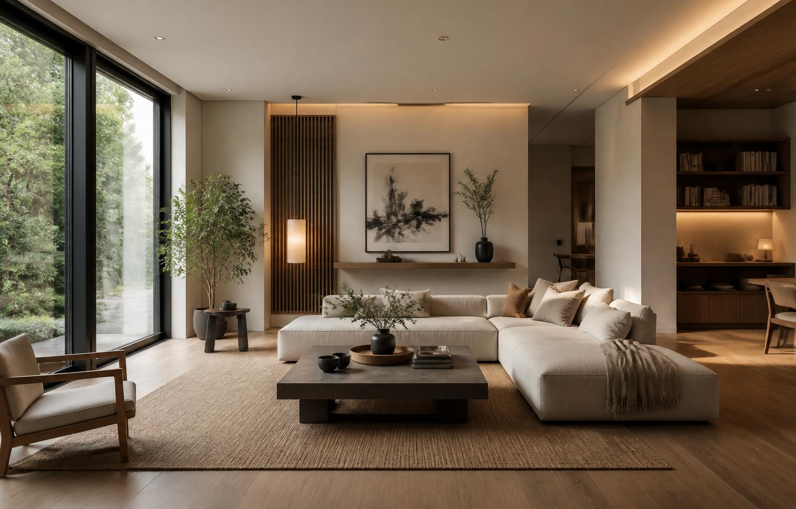 Japandi living room interior